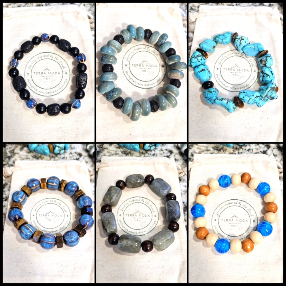 Terra Moda Beaded, Gemstone Bracelets, Size Medium, 9.5''